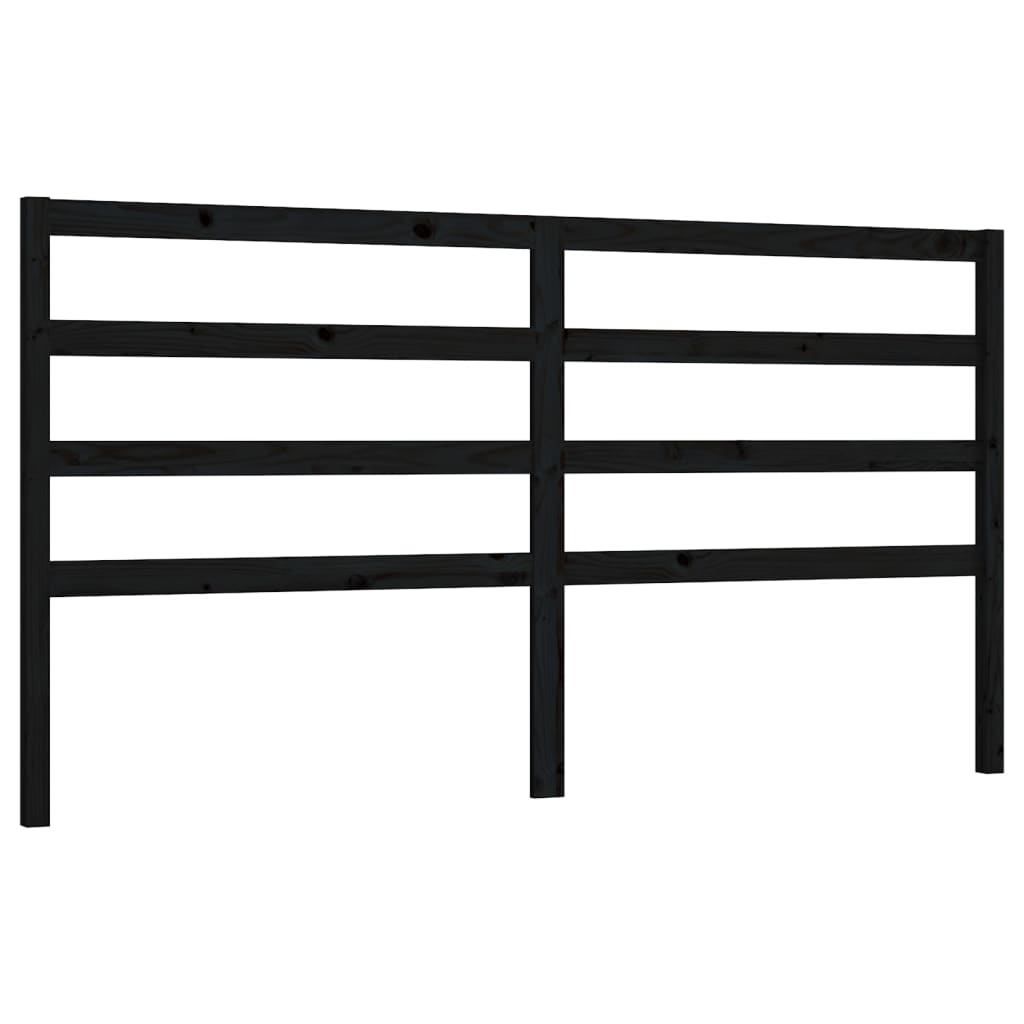 vidaXL Bed Headboard Black 206x4x100 cm Solid Wood Pine