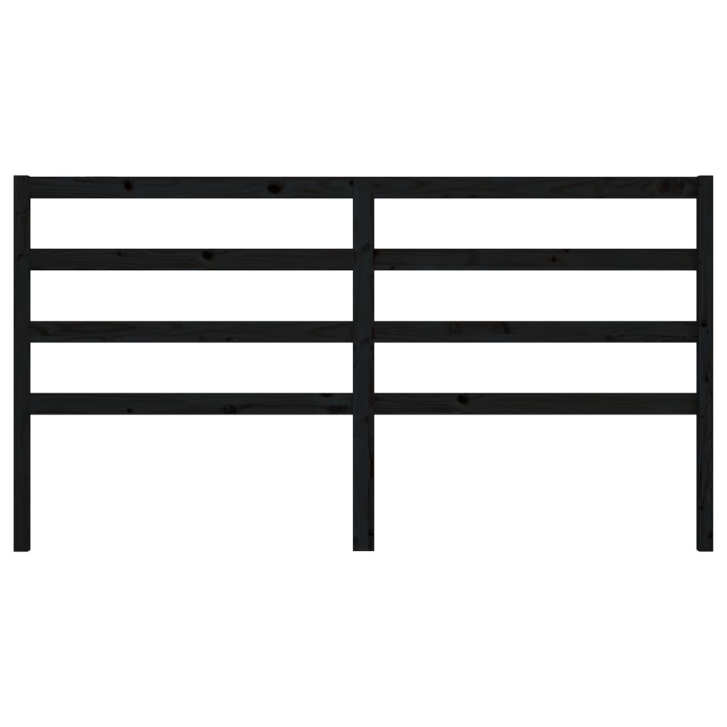 vidaXL Bed Headboard Black 206x4x100 cm Solid Wood Pine