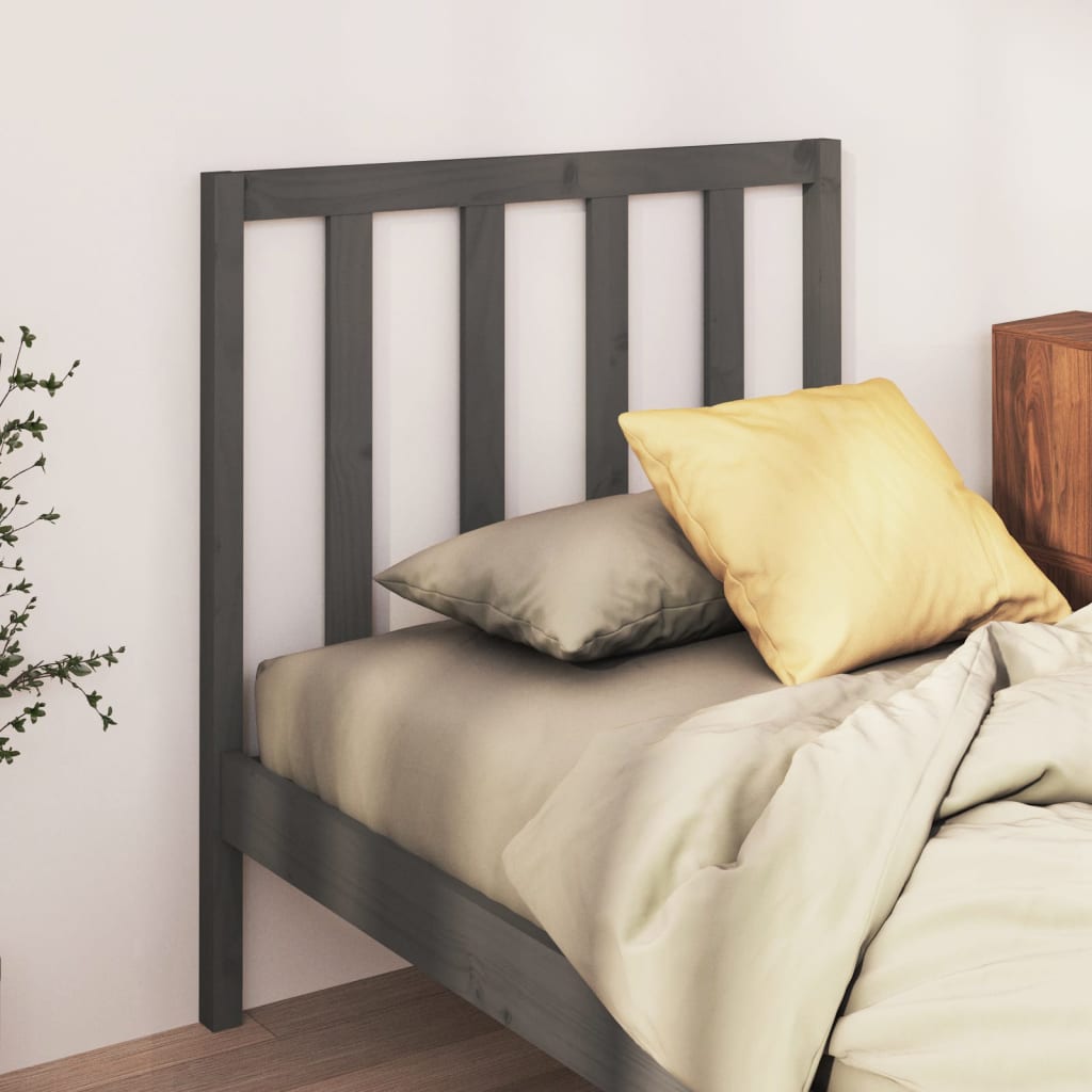 vidaXL Bed Headboard | Grey | Solid Pine Wood | 96 x 4 x 100 cm | Stylish Design
