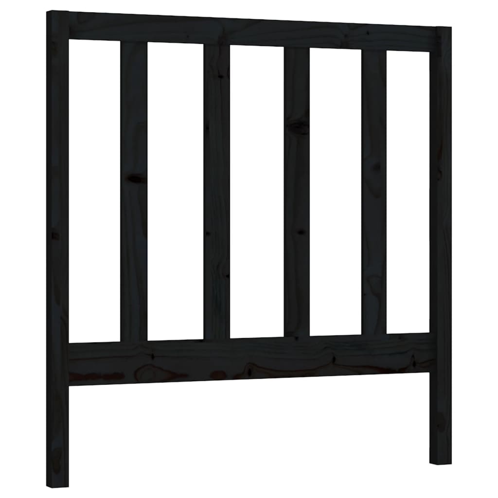 vidaXL Bed Headboard | Black | Solid Pine Wood | Standard | Durable