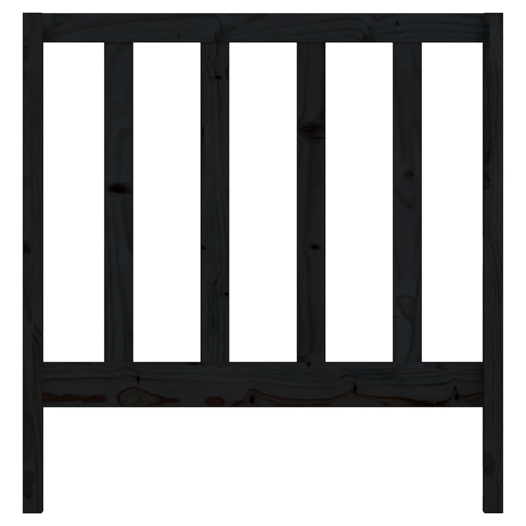 vidaXL Bed Headboard | Black | Solid Pine Wood | Standard | Durable