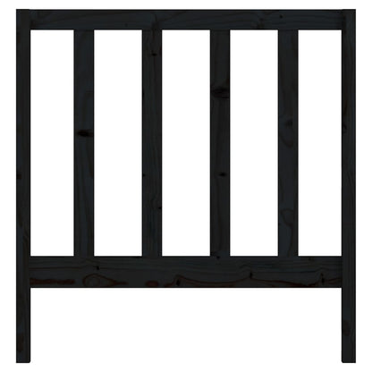 vidaXL Bed Headboard | Black | Solid Pine Wood | Standard | Durable