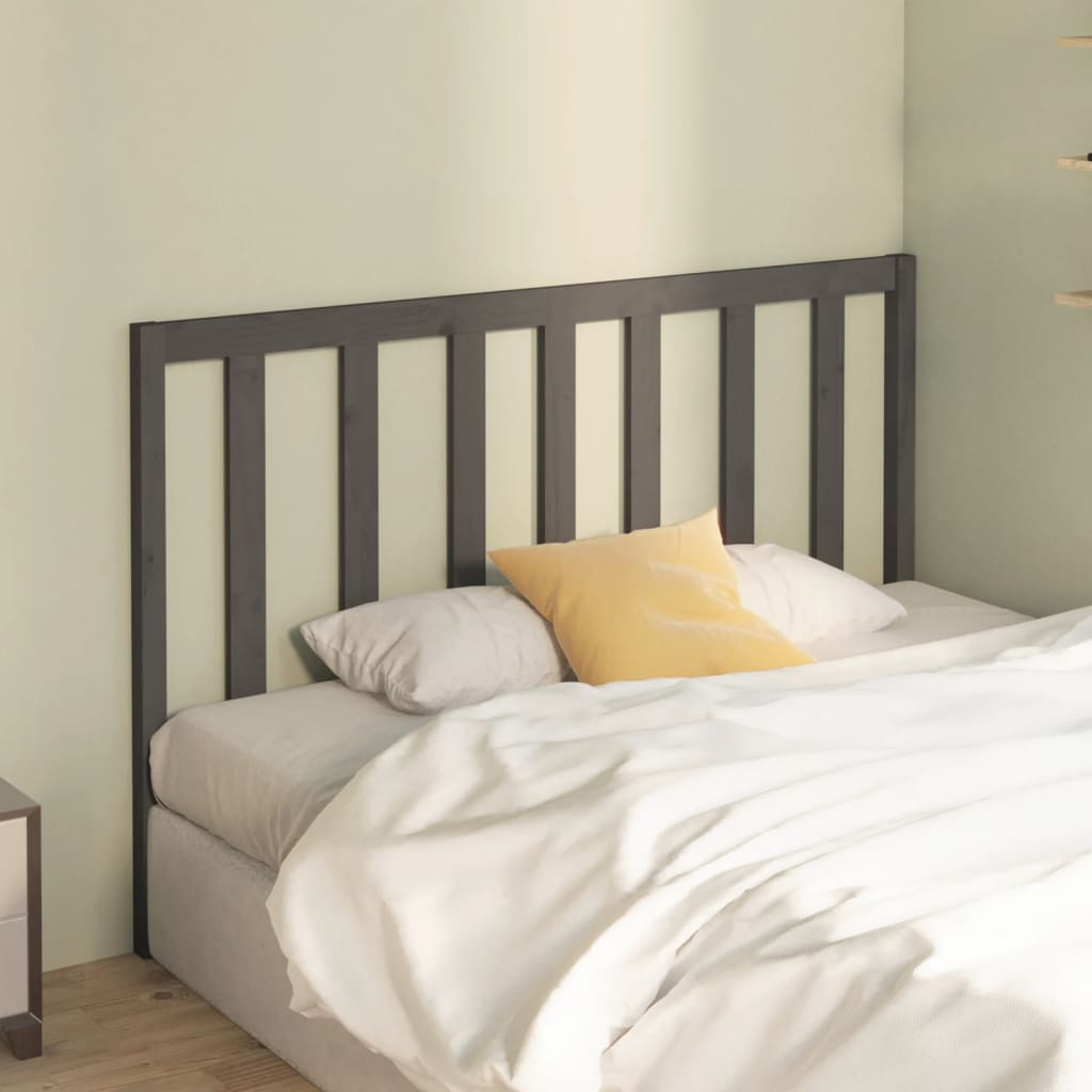 vidaXL Bed Headboard | Grey | Solid pine wood | 166x4x100 cm | Great Design