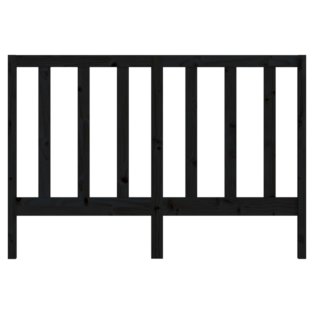 vidaXL Bed Headboard | Black | Solid Pine Wood | Standard Double