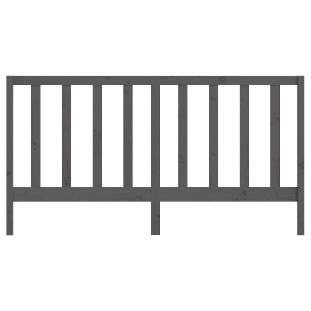 vidaXL Bed Headboard Grey 206x4x100 cm Solid Wood Pine