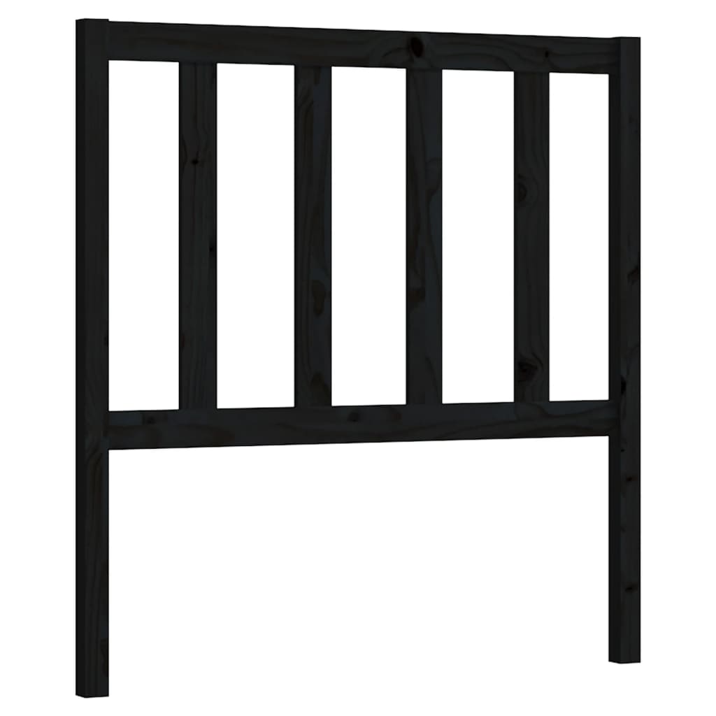 vidaXL Bed Headboard Black 81x4x100 cm Solid Wood Pine
