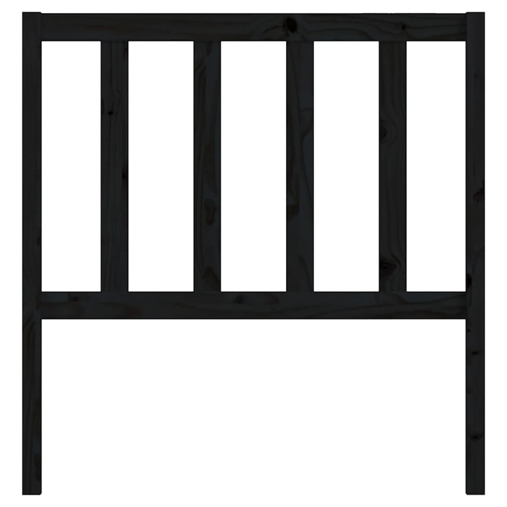 vidaXL Bed Headboard Black 81x4x100 cm Solid Wood Pine