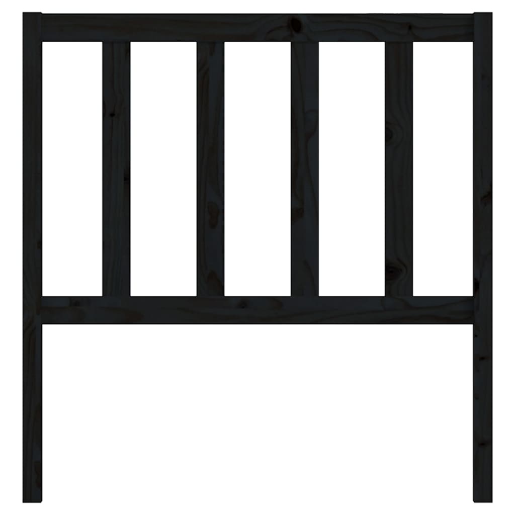 vidaXL Bed Headboard Black 96x4x100 cm Solid Wood Pine