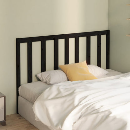 vidaXL Bed Headboard Black 126x4x100 cm Solid Wood Pine