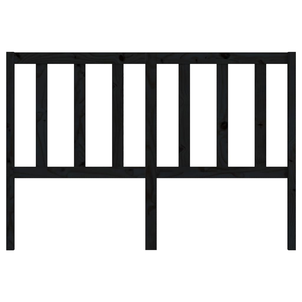 vidaXL Bed Headboard Black 146x4x100 cm Solid Wood Pine