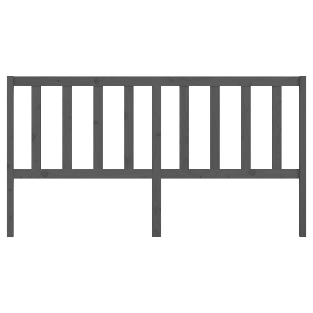vidaXL Bed Headboard Grey 186x4x100 cm Solid Wood Pine