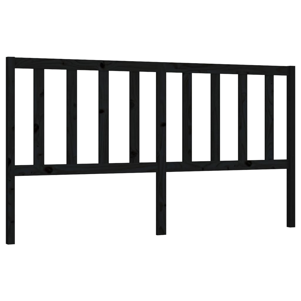 vidaXL Bed Headboard | Black | Solid pine wood | 186x4x100 cm | Bed Headboard