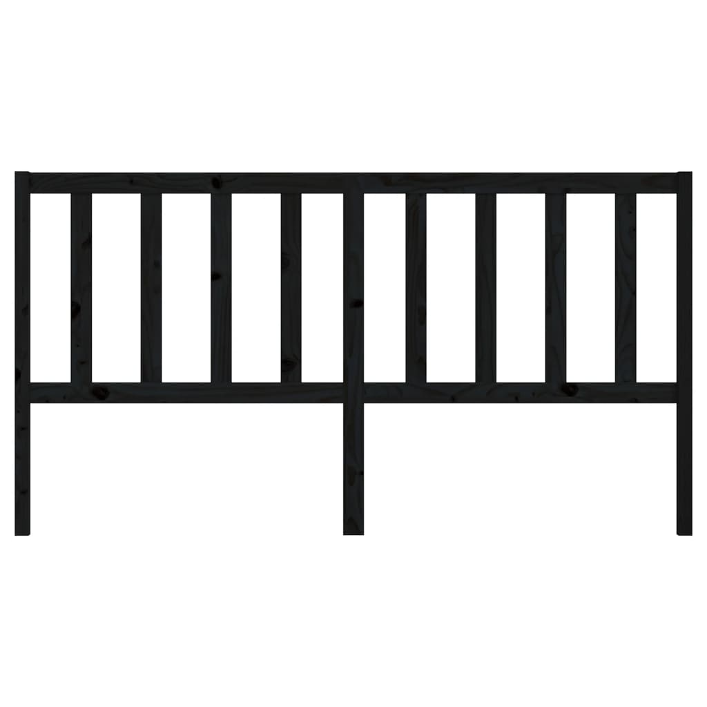 vidaXL Bed Headboard | Black | Solid pine wood | 186x4x100 cm | Bed Headboard