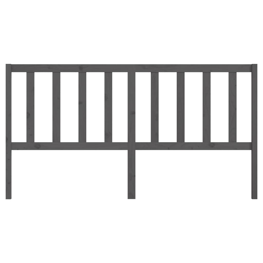 vidaXL Bed Headboard Grey 206x4x100 cm Solid Wood Pine