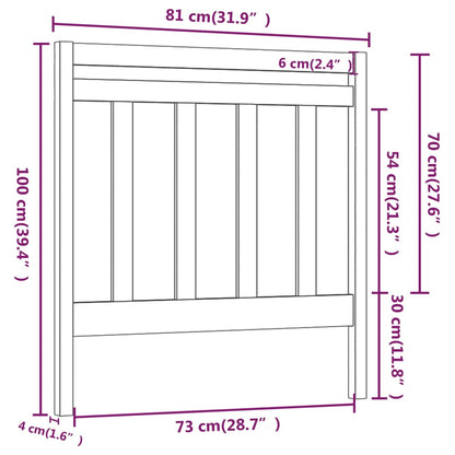 vidaXL Bed Headboard | Grey | Solid Pine Wood | Standard | Decorative Inlays