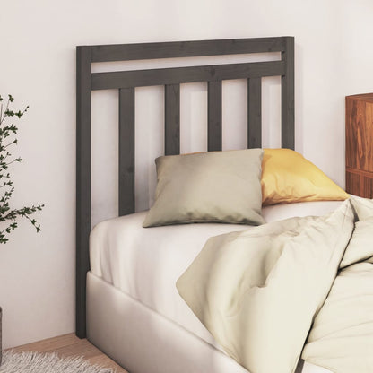 vidaXL Bed Headboard | Grey | Solid pine wood | 96 x 4 x 100 cm