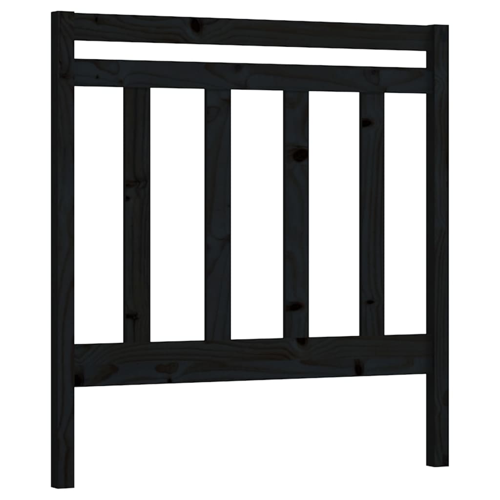 vidaXL Bed Headboard | Black | Solid pine wood | Double | Decorative Inlays