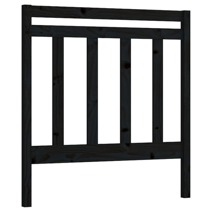 vidaXL Bed Headboard | Black | Solid pine wood | Double | Decorative Inlays