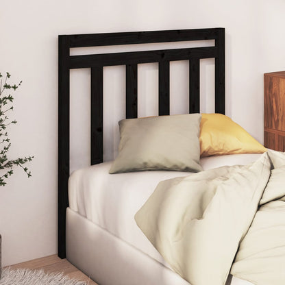 vidaXL Bed Headboard | Black | Solid pine wood | Double | Decorative Inlays