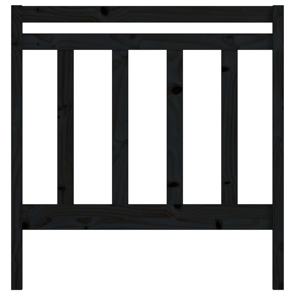 vidaXL Bed Headboard | Black | Solid pine wood | Double | Decorative Inlays