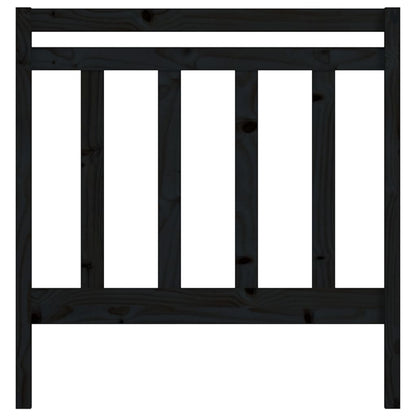 vidaXL Bed Headboard | Black | Solid pine wood | Double | Decorative Inlays