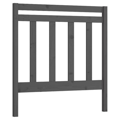vidaXL Bed Headboard | Grey | Solid pine wood | 106x4x100 cm | Decorative Inlays