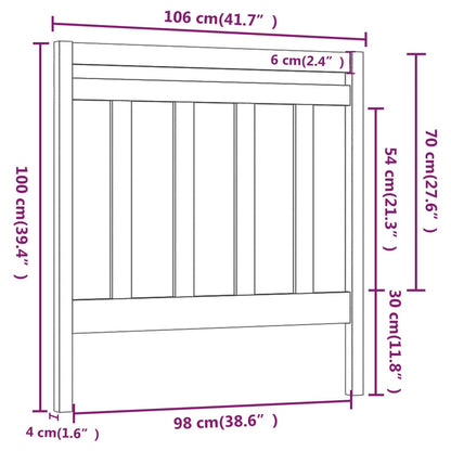 vidaXL Bed Headboard | Honey brown | Solid pine wood | Standard | Bed Headboard