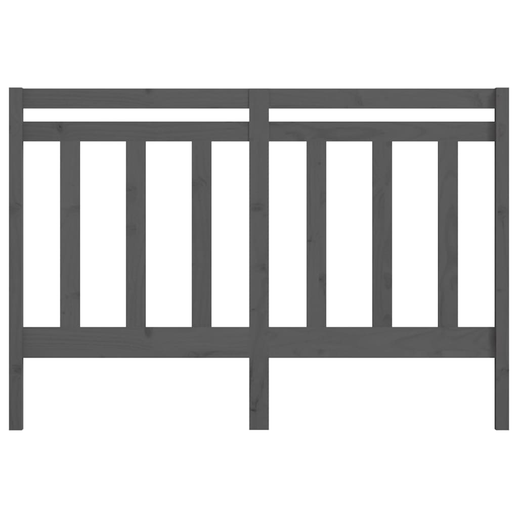 vidaXL Bed Headboard Grey 126x4x100 cm Solid Wood Pine