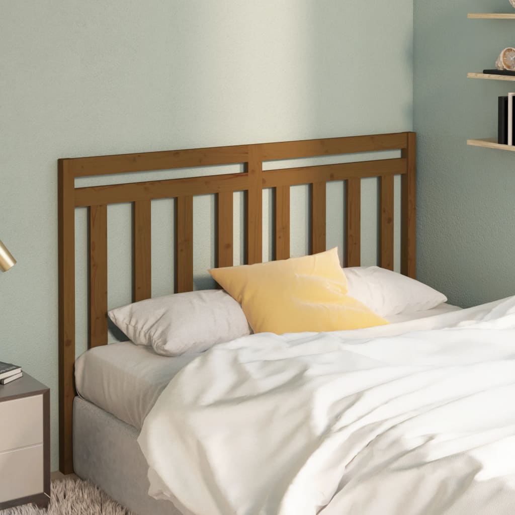vidaXL Bed Headboard | Honey brown | Solid Pine Wood | Standard for double bed
