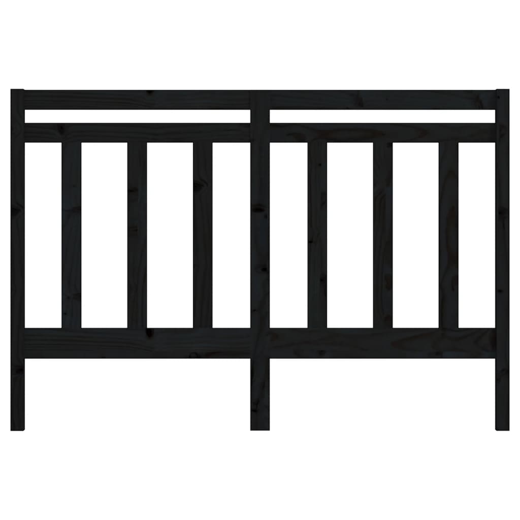 vidaXL Bed Headboard | Black | Solid pine wood | 126 cm | Bed Headboard