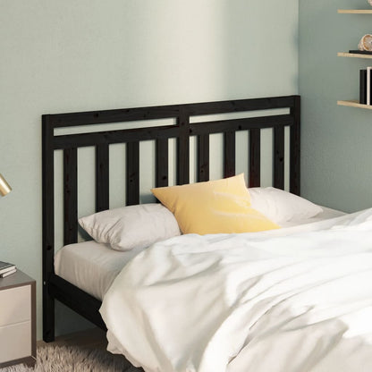 vidaXL Bed Headboard | Black | Solid pine wood | 126 cm | Bed Headboard