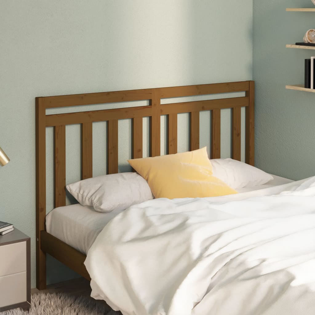 vidaXL Bed Headboard | Honey brown | Solid pine wood | 141 cm x 4 cm x 100 cm