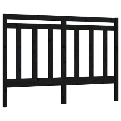 vidaXL Bed Headboard | Black | Solid Pine Wood | Standard | Decorative Inlays
