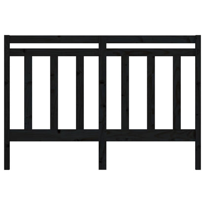 vidaXL Bed Headboard | Black | Solid Pine Wood | Standard | Decorative Inlays