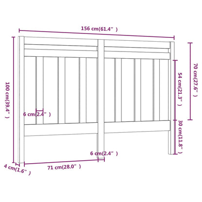 vidaXL Bed Headboard | White | Solid Pine Wood | 156x4x100 cm | Appealing Design
