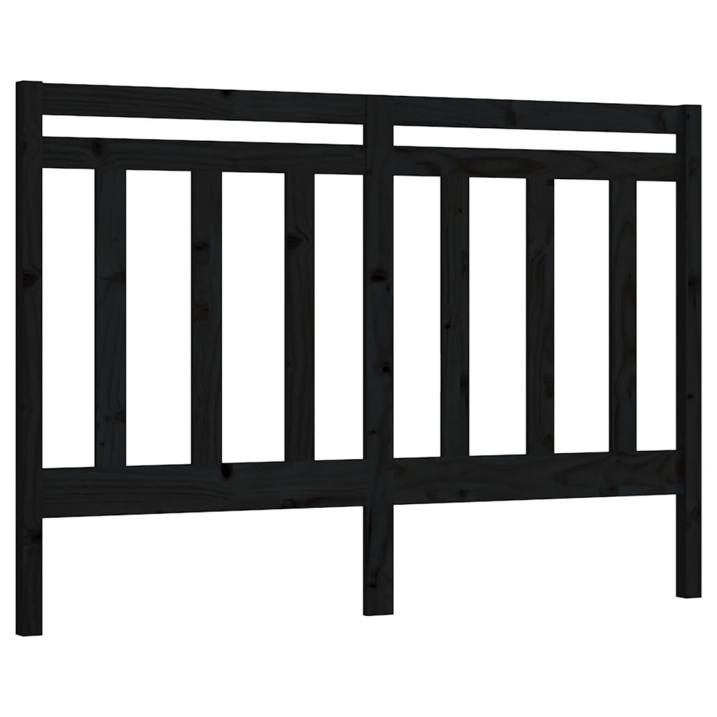 vidaXL Bed Headboard | Black | Solid pine wood | 156 cm width | Sturdy