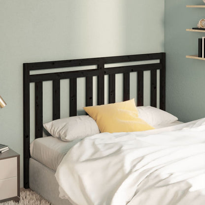 vidaXL Bed Headboard | Black | Solid pine wood | 156 cm width | Sturdy