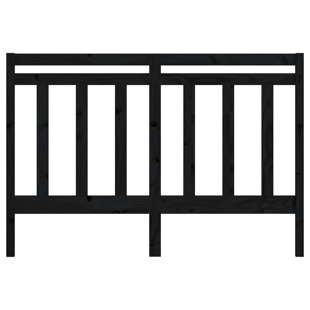 vidaXL Bed Headboard | Black | Solid pine wood | 156 cm width | Sturdy