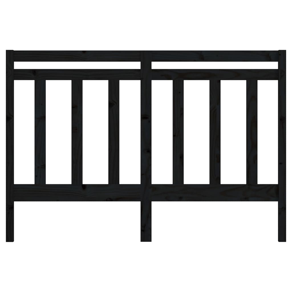 vidaXL Bed Headboard | Black | Solid Pine wood