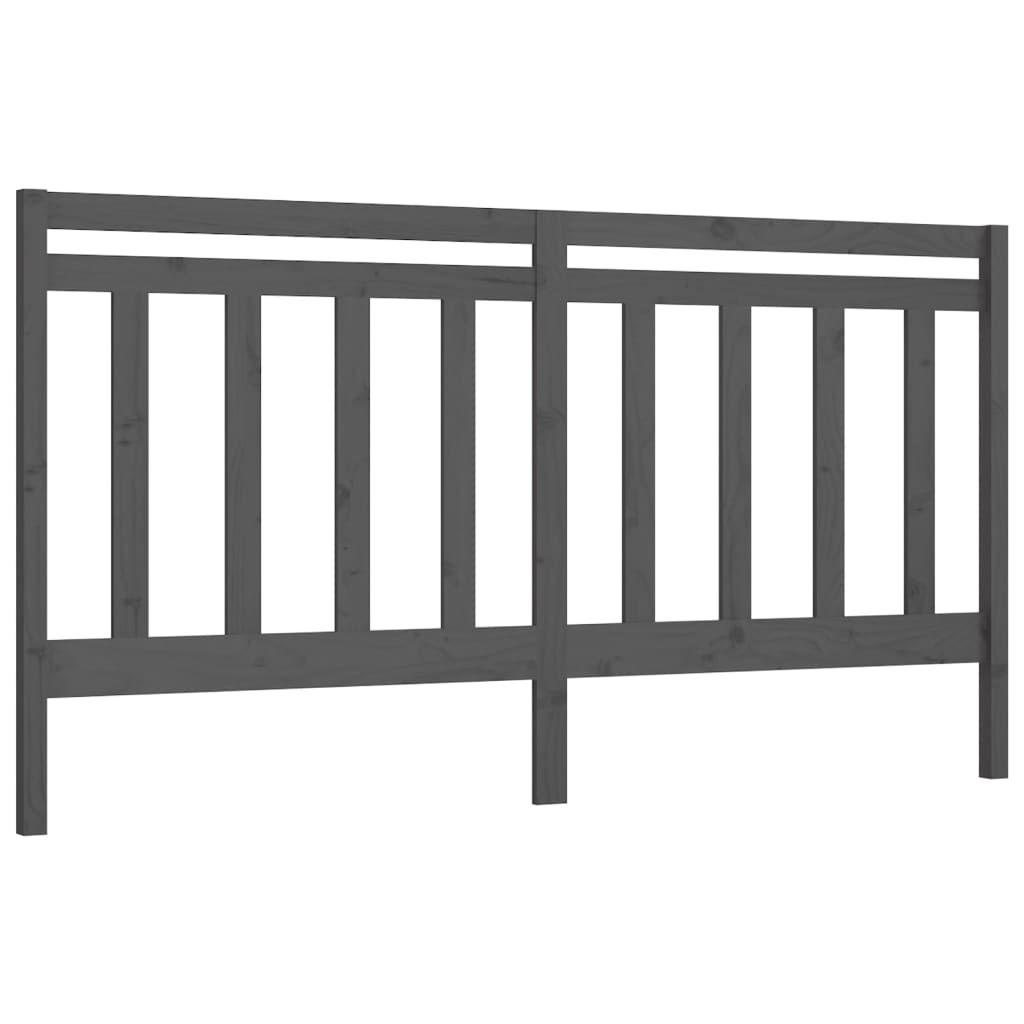 vidaXL Bed Headboard | Grey | Solid pine wood | Large | Bed Headboard