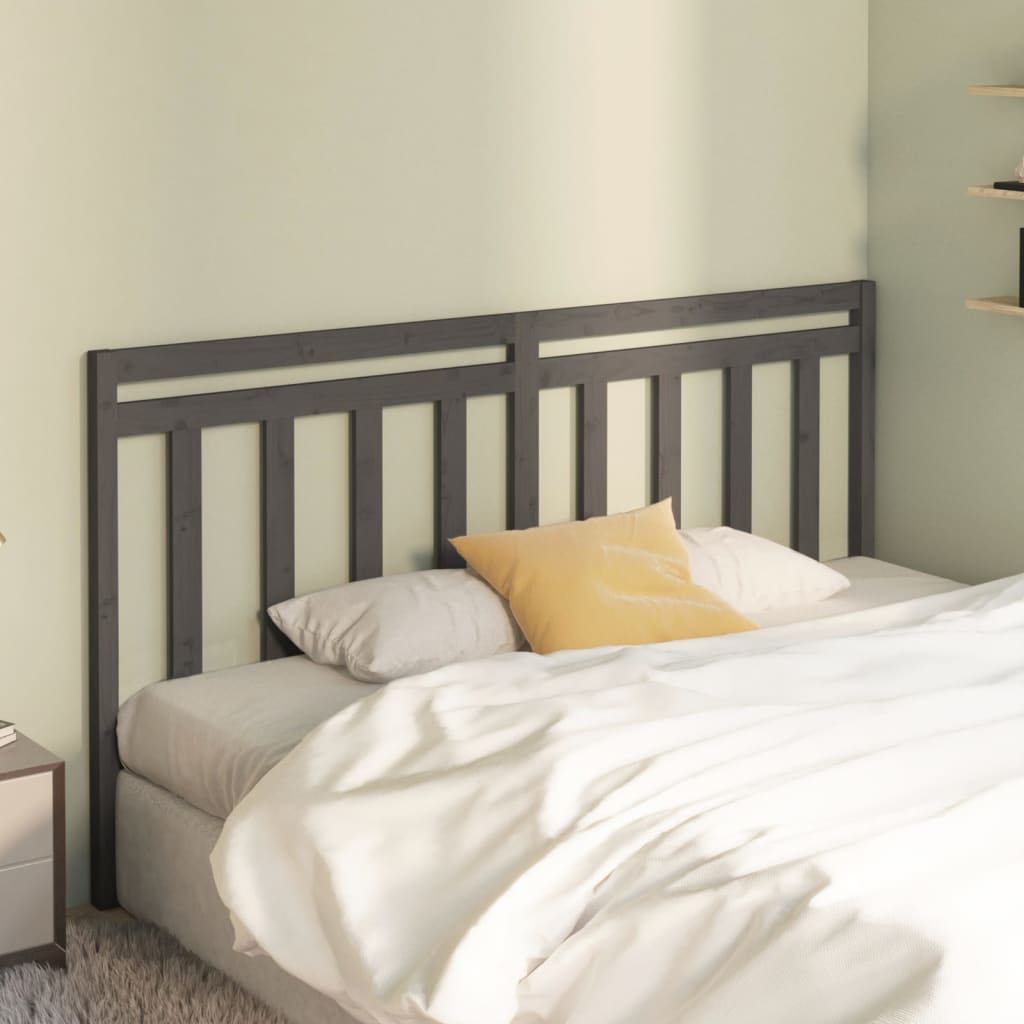 vidaXL Bed Headboard | Grey | Solid pine wood | Large | Bed Headboard