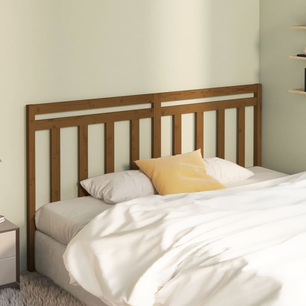 vidaXL Bed Headboard | Honey Brown | Solid Pine Wood | 206 cm wide