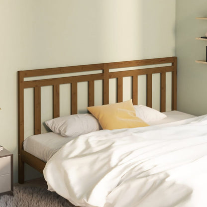 vidaXL Bed Headboard | Honey Brown | Solid Pine Wood | 206 cm wide