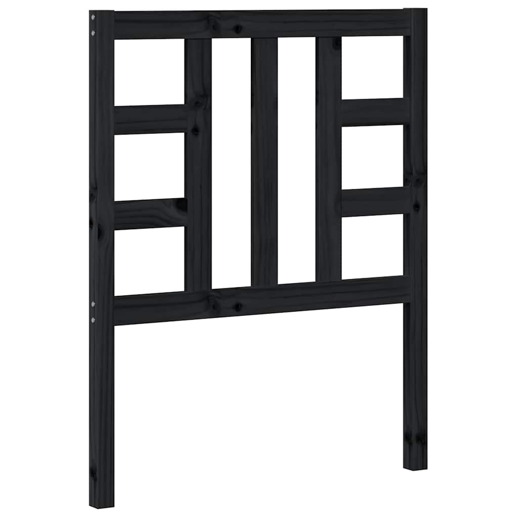 vidaXL Bed Headboard Black 81x4x100 cm Solid Wood Pine