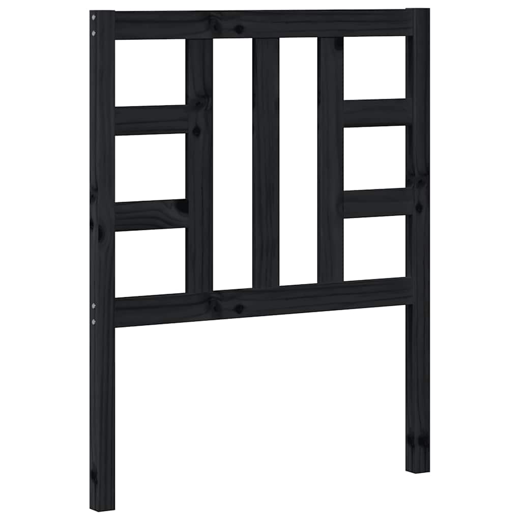 vidaXL Bed Headboard | Black | Solid Pine Wood | 81 x 4 x 100 cm | Bed Headboard