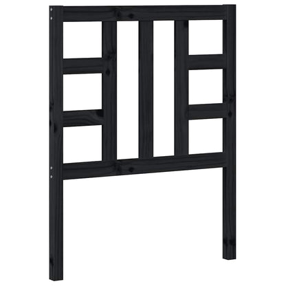 vidaXL Bed Headboard | Black | Solid Pine Wood | 81 x 4 x 100 cm | Bed Headboard