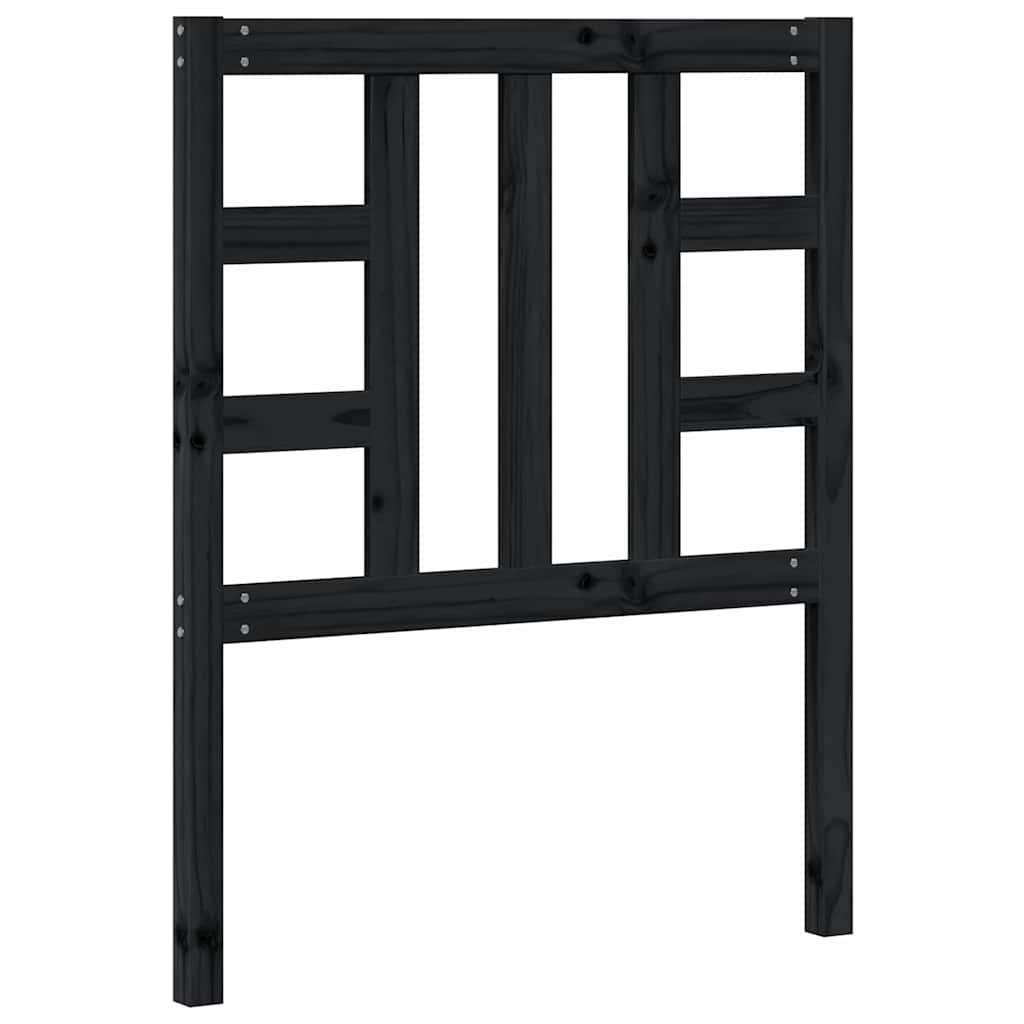 vidaXL Bed Headboard Black 81x4x100 cm Solid Wood Pine