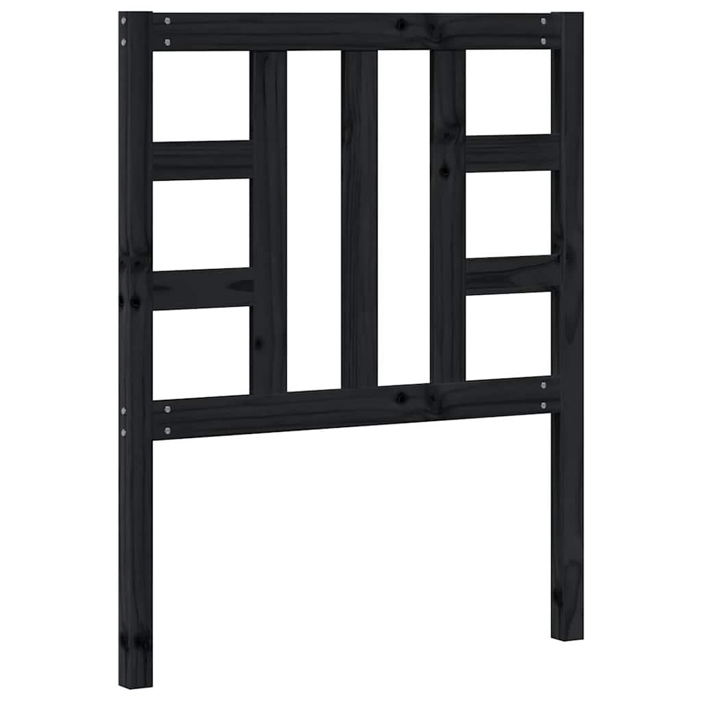 vidaXL Bed Headboard | Black | Solid Pine Wood | 81 x 4 x 100 cm | Bed Headboard