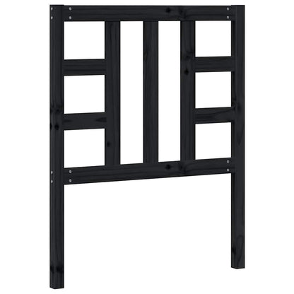 vidaXL Bed Headboard | Black | Solid Pine Wood | 81 x 4 x 100 cm | Bed Headboard