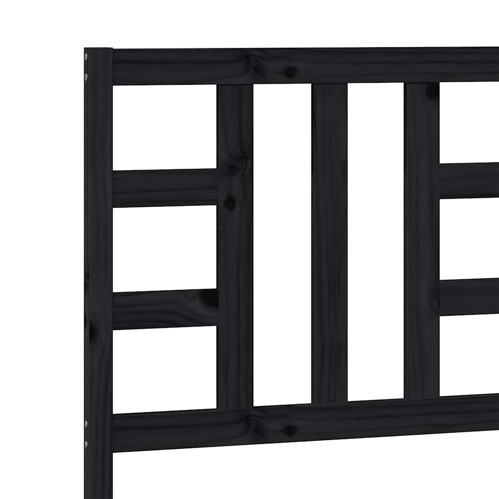 vidaXL Bed Headboard | Black | Solid Pine Wood | 81 x 4 x 100 cm | Bed Headboard